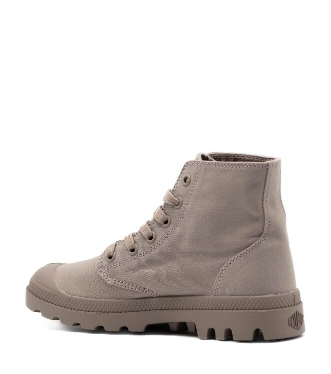 Palladium Palladium dames halfhoge veterschoenen bei Vintage Khaki Palladium Dames Hoge Veterschoenen in Beige online kopen