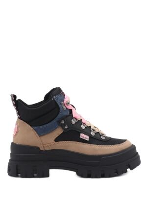 buffalo dames veterschenen beige zwart