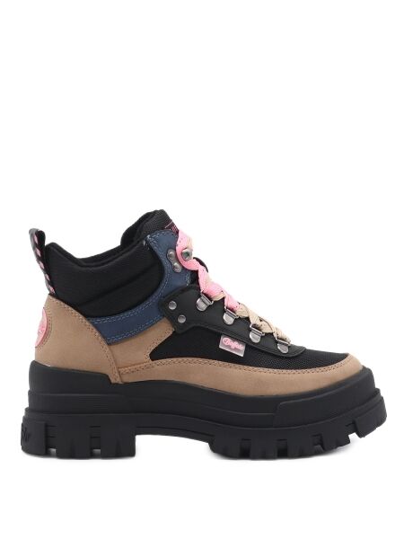 Buffalo Dames veterschenen beige zwart