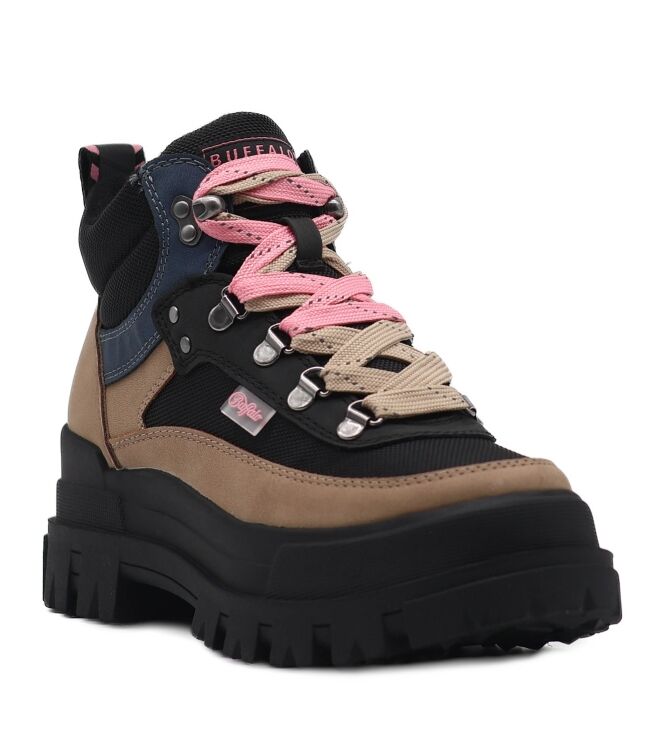 buffalo  Dames Veterschenen Beige Zwart 05 beige