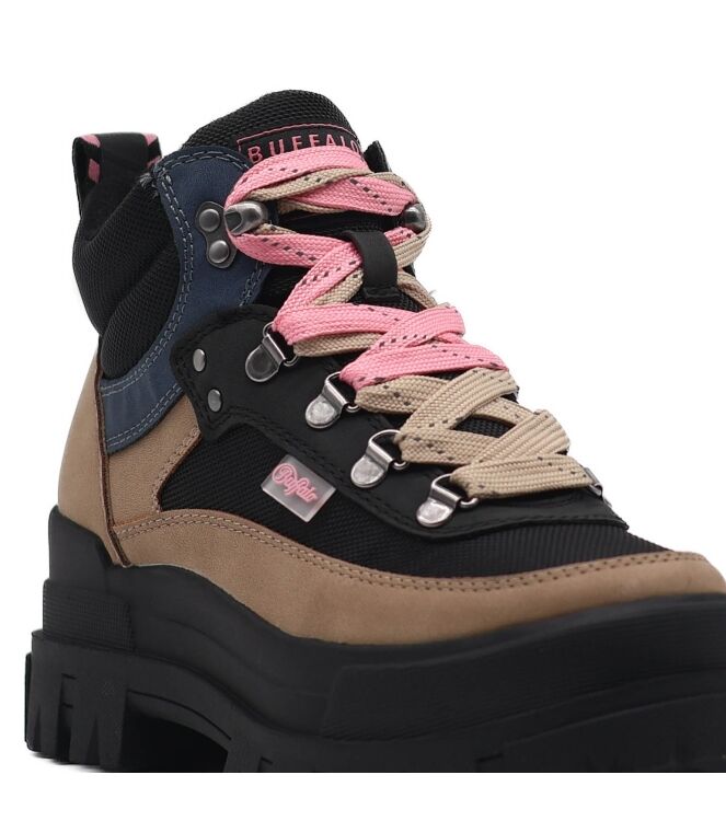 buffalo  Dames Veterschenen Beige Zwart 05 beige