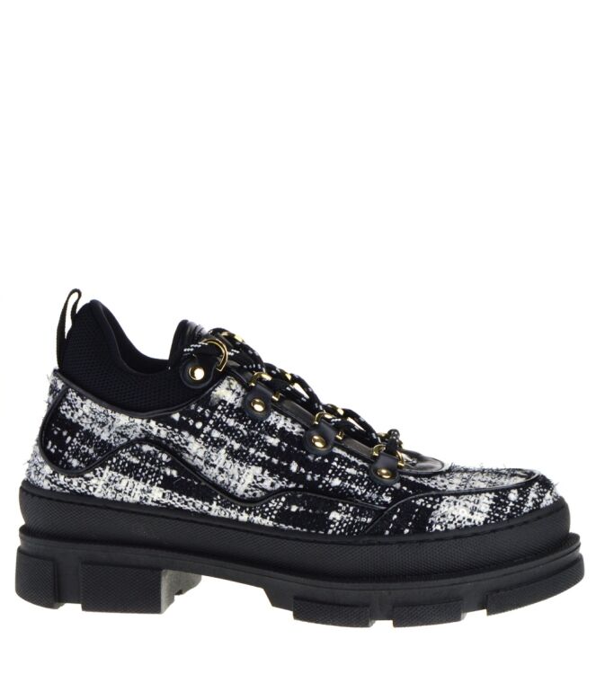 Stokton Stokton dames veterschoenen zwart combi Ronet Bianco Nero Stokton dames hoge veterschoenen in zwart online kopen