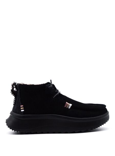 Heydude Dames veterschoenen zwart suede