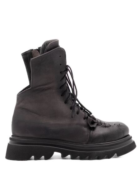 Papucei Dames veterboots zwart grijs