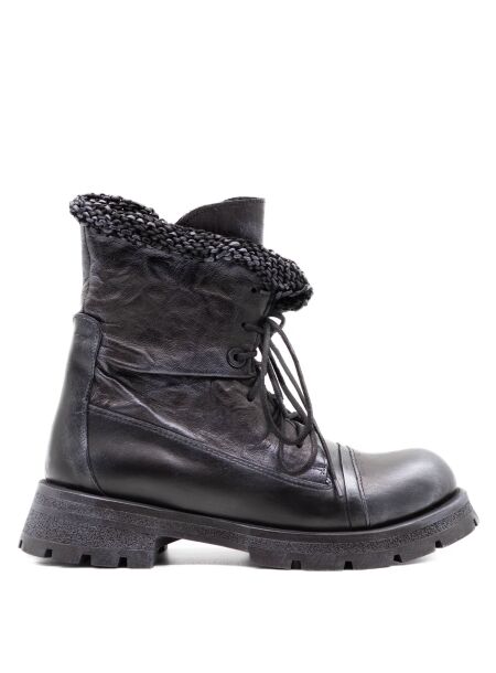 Papucei Dames veterboots zwart