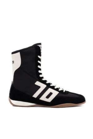Back 70 dames veterschoenen zwart wit
