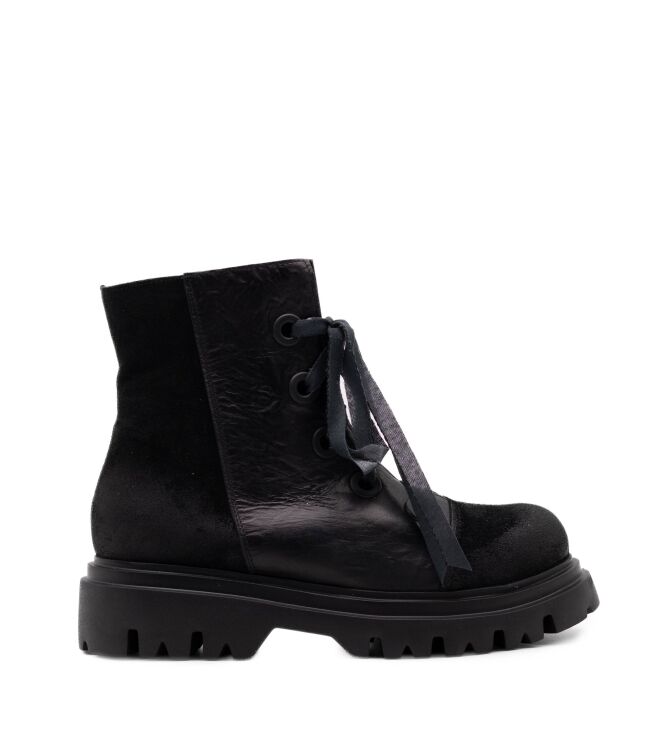 Papucei Dames Hoge Veterschoenen in Zwart online kopen