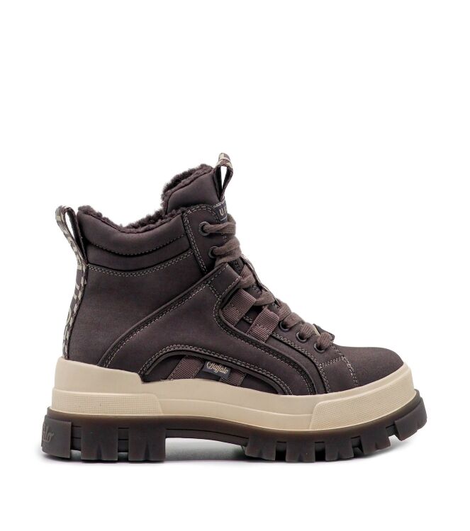 Buffalo Buffalo dames veterschoenen grijs vegan Mauve Vegan Buffalo Dames Hoge Veterschoenen in Mauve online kopen