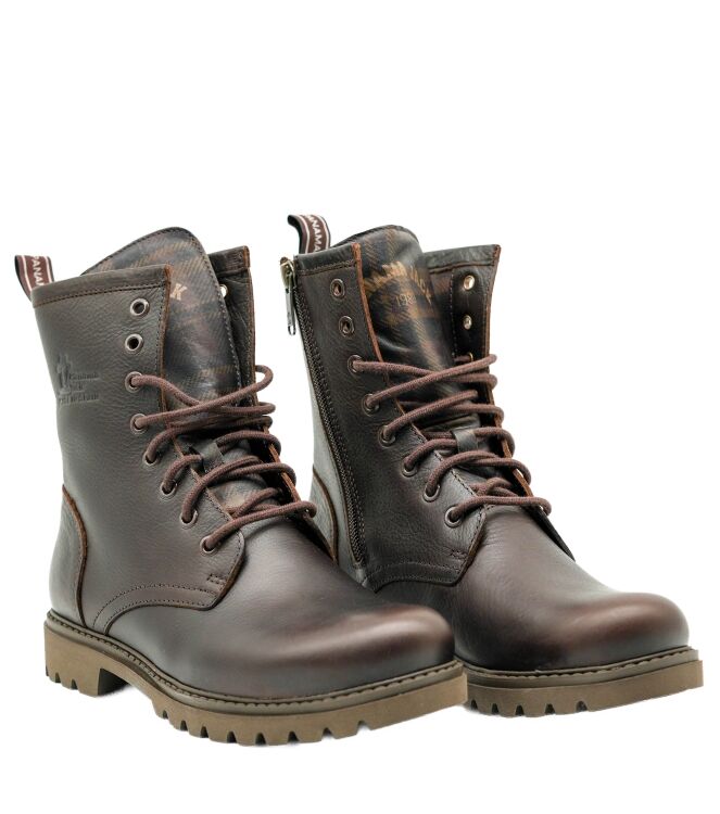 Panama Jack Panama Jack dames veterboots donker bruin Napa Marron Panama Jack Dames Hoge Veterschoenen in Bruin online kopen