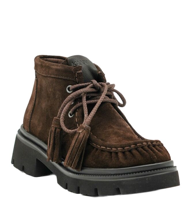 Kanna Kanna dames veterschoenen donker bruin Charme Wenge Kanna Dames Veterschoenen Donker Bruin