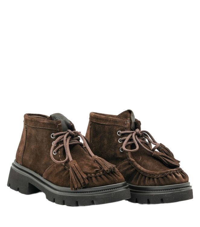 Kanna Kanna dames veterschoenen donker bruin Charme Wenge Kanna Dames Veterschoenen Donker Bruin