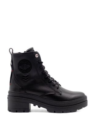 Palladium dames veterboots op hak zwart