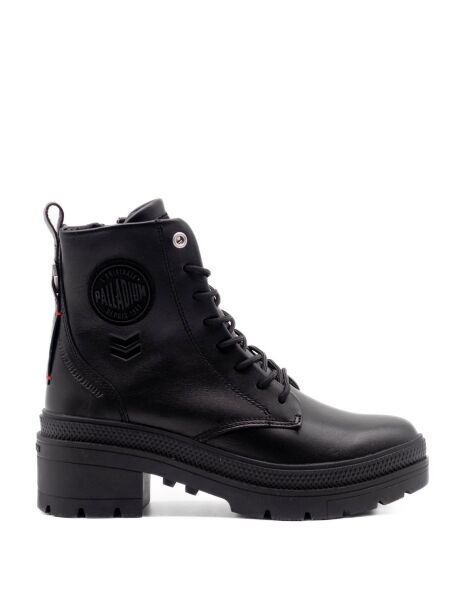 Palladium Dames veterboots op hak zwart