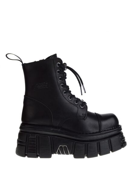 New rock Halhoge dames veterboots zwart