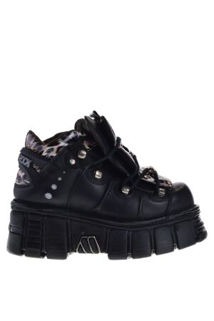new rock New Rock Platform Shoes Laces Black Camouflage for Women