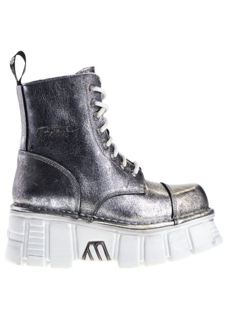 New rock New Rock Platform High Shoe Laces Silver for Women