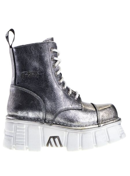 New rock Dames platform veterboots zwart