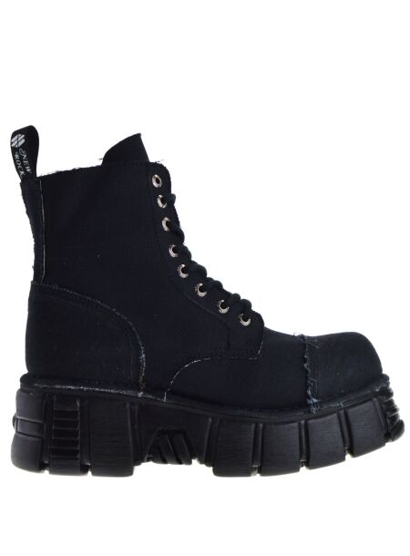 New rock Dames platform veterboots zwart