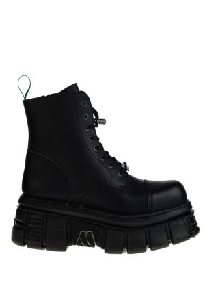 New Rock dames veterboots zwart vegan