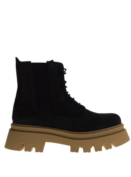 Kmb shoes Dames veterboots plateau zwart