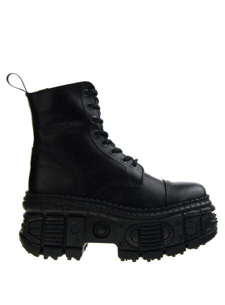 New rock Dames veterboots plateau zwart