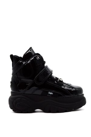 Buffalo dames veterboots zwart lak