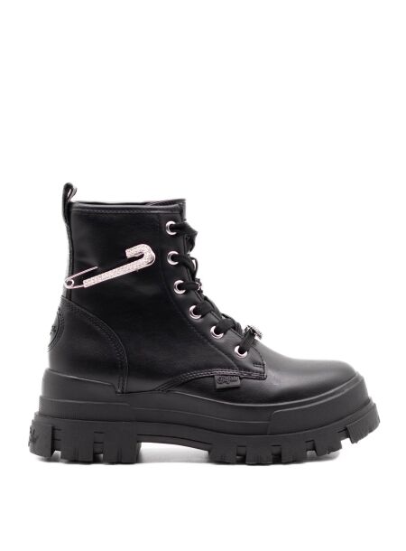 Buffalo Dames veterboots plateau zwart