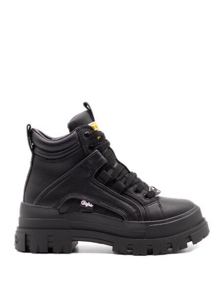 Buffalo Dames veterboots plateau zwart