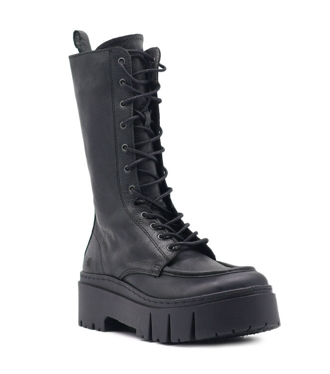 art  Dames Veterboots Plateau Zwart 