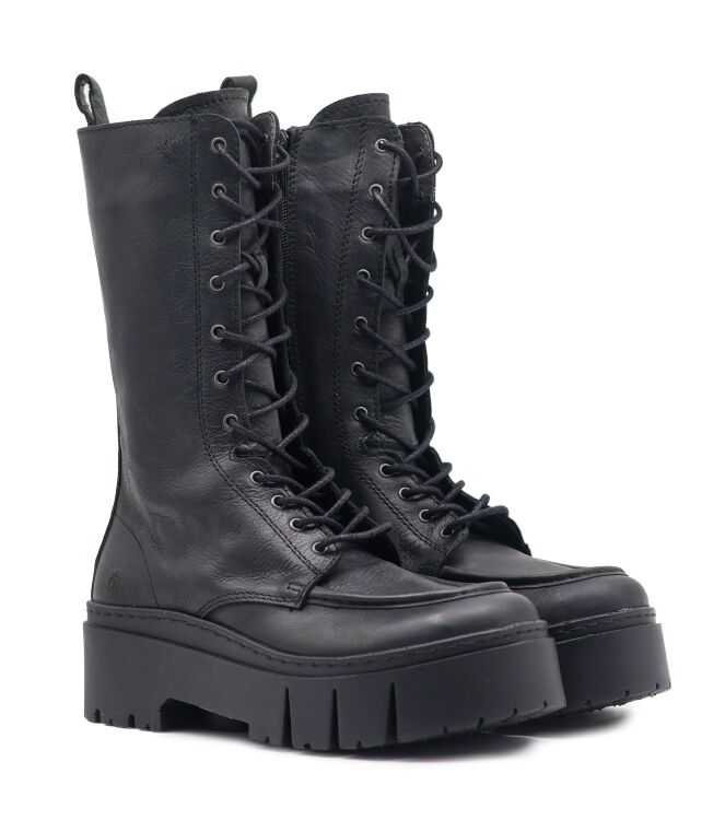 art  Dames Veterboots Plateau Zwart 