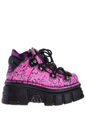 New Rock dames platform veterboots roze