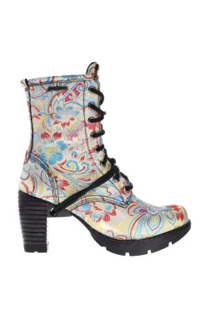 New Rock dames halfhoge veterboots wit