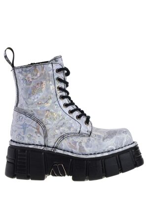 New Rock hoge dames veterboots wit
