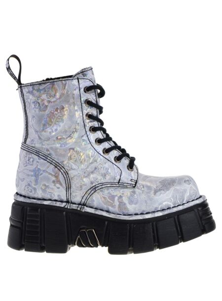 New rock Hoge dames veterboots wit