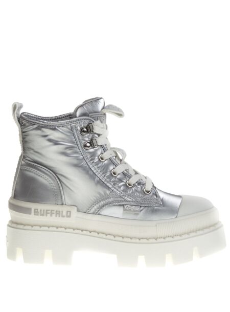 Buffalo Dames veterboots plateau zilver