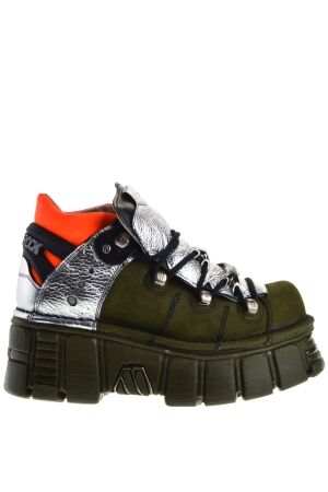 New Rock dames platform veterboots groen