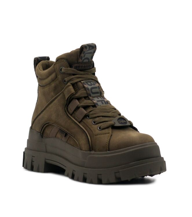 Buffalo Buffalo dames veterboots groen vegan Vegan Nubuck Khaki Buffalo Veterschoenen in Groen online kopen.