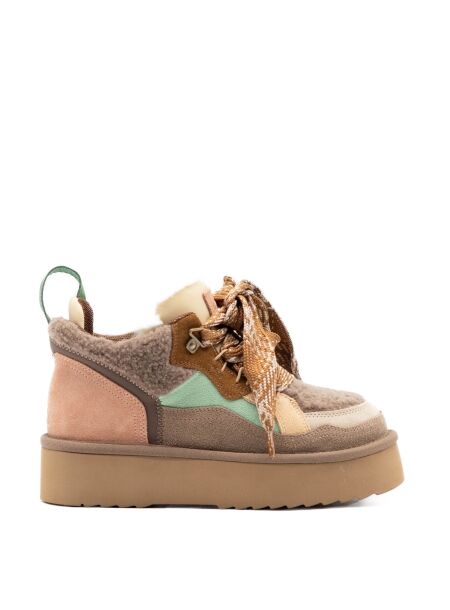Unique miss olivia Dames veterboots gevoerd beige