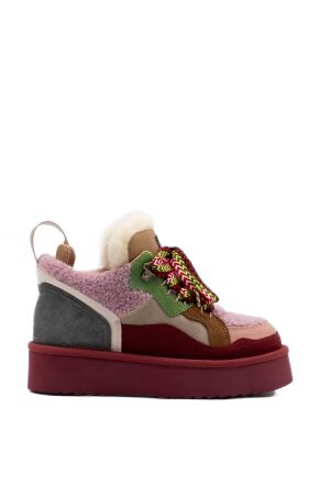 Miss Olivia dames veterboots gevoerd roze