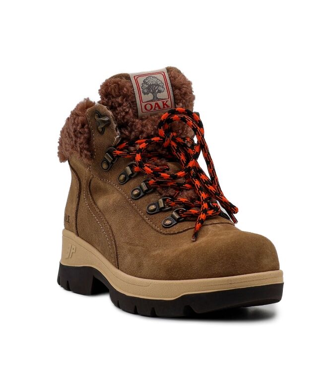 3P 3P dames veterboots gevoerd beige Suede Teddy Beige 3P Halfhoge Dames Veterschoenen in Beige online kopen