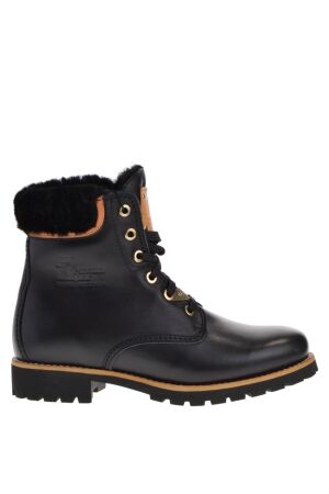 Panama Jack dames veterboots gevoerd zwart