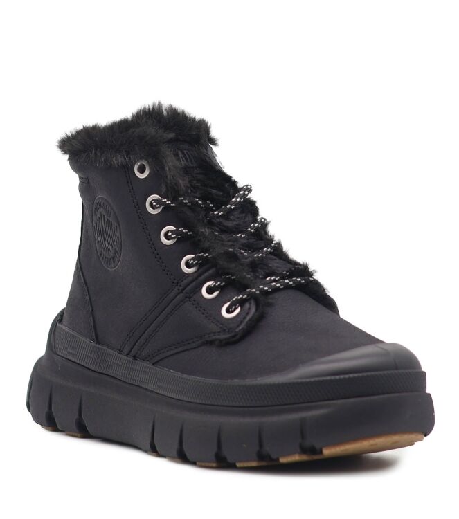palladium palladium dames veterboots gevoerd zwart Black palladium Dames Veterboots Gevoerd Zwart