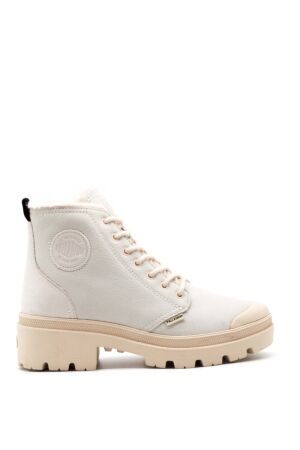 Palladium dames veterboots gevoerd wit