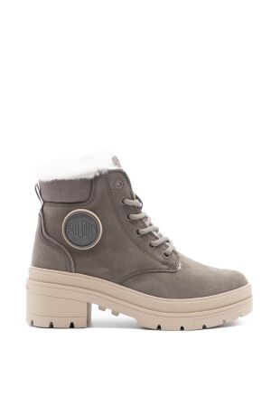 Palladium dames veterboots gevoerd grijs