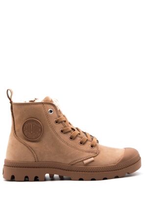 Palladium dames veterboots gevoerd bruin
