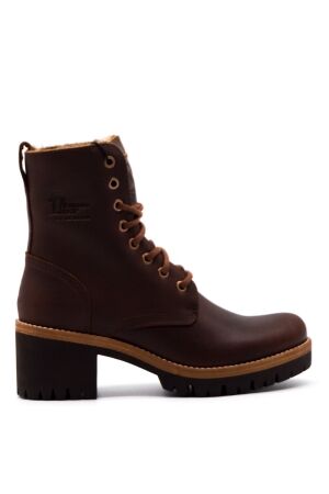 Panama Jack dames veterboots op hak bruin