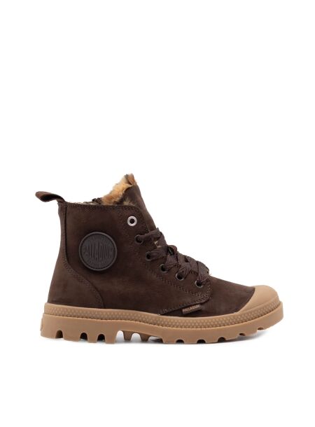 Palladium Dames veterboots gevoerd bruin