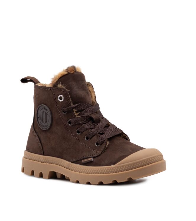 palladium palladium dames veterboots gevoerd bruin Dark Cocoa palladium Dames Veterboots Gevoerd Bruin