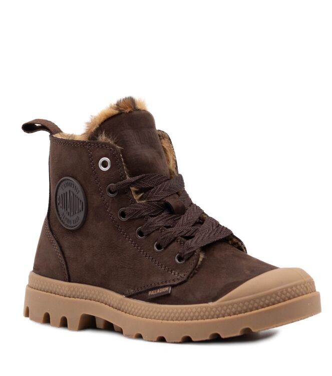 palladium palladium dames veterboots gevoerd bruin Dark Cocoa palladium Dames Veterboots Gevoerd Bruin
