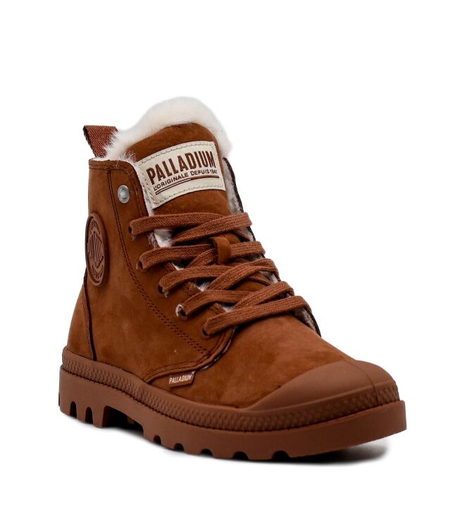 palladium  Dames Veterboots Gevoerd Bruib 